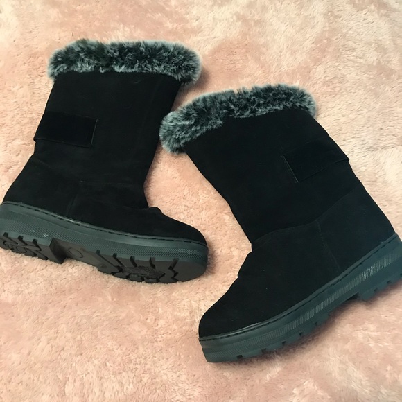 Black Fluffy Boots - Picture 3 of 5